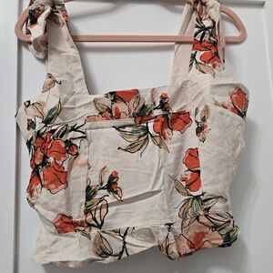 Band of Gypsies Orange Bustier Tie Front Blouse